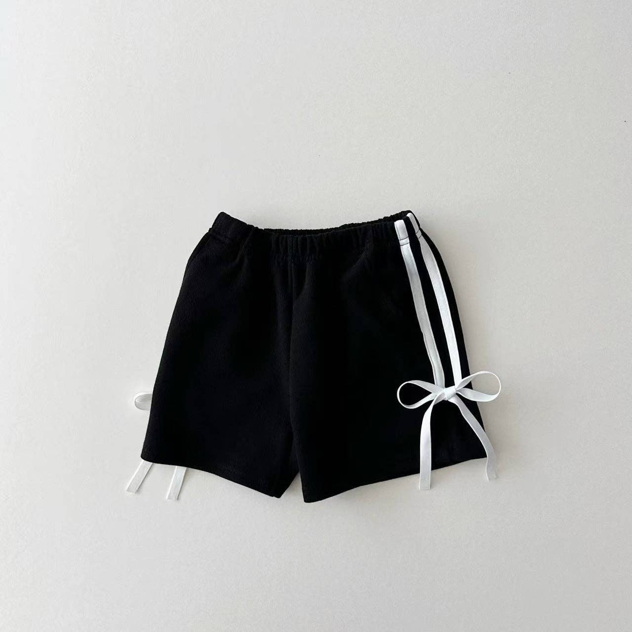 Ribbon Trim Solid Color Shorts