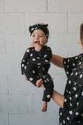 B&W Polka Dot Footie Pajamas