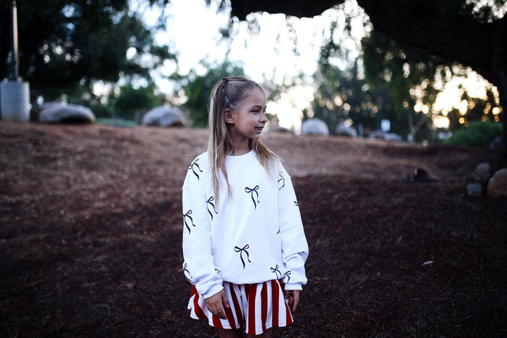 Bows Oversized Drop Shoulder Pullover