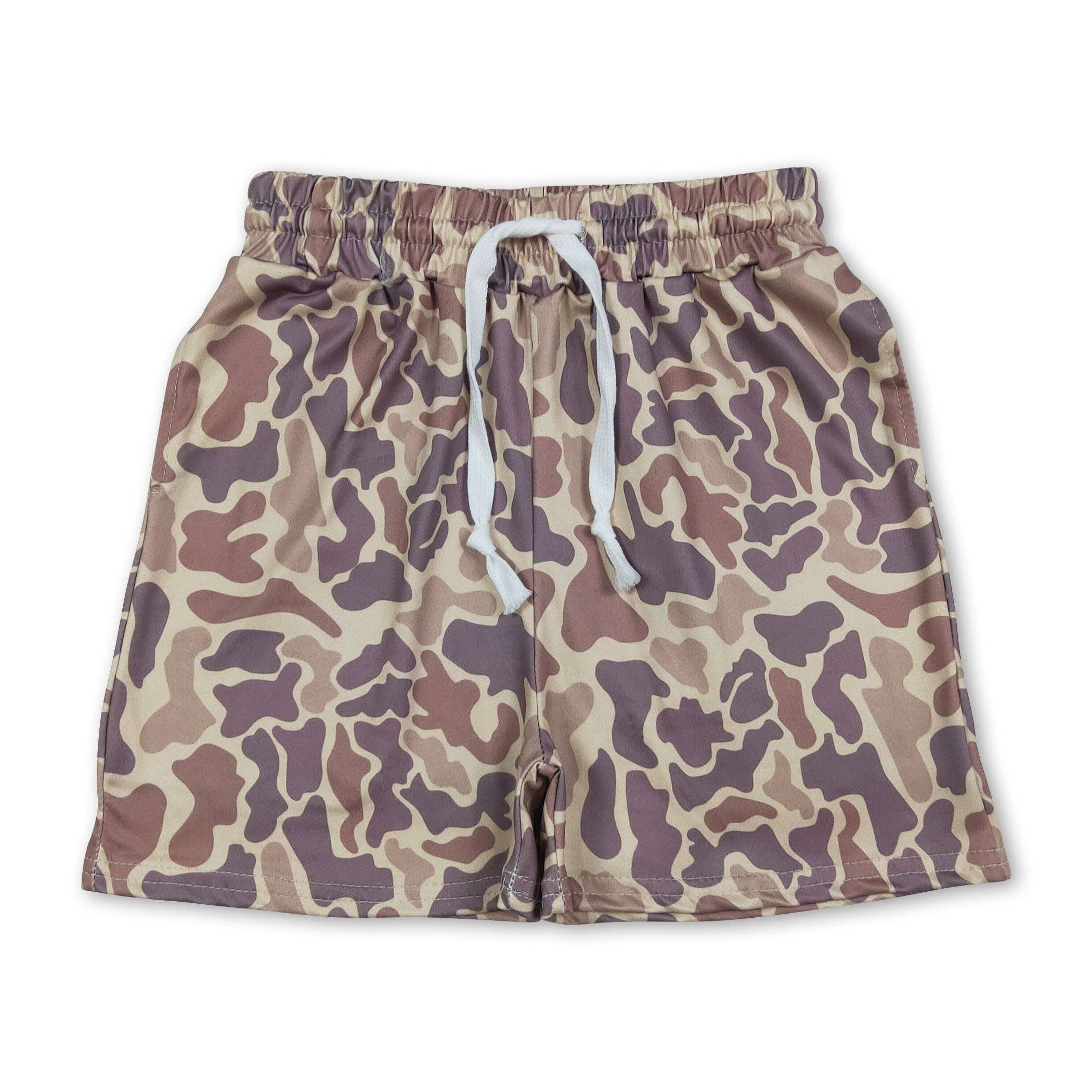 Khaki camo boys shorts