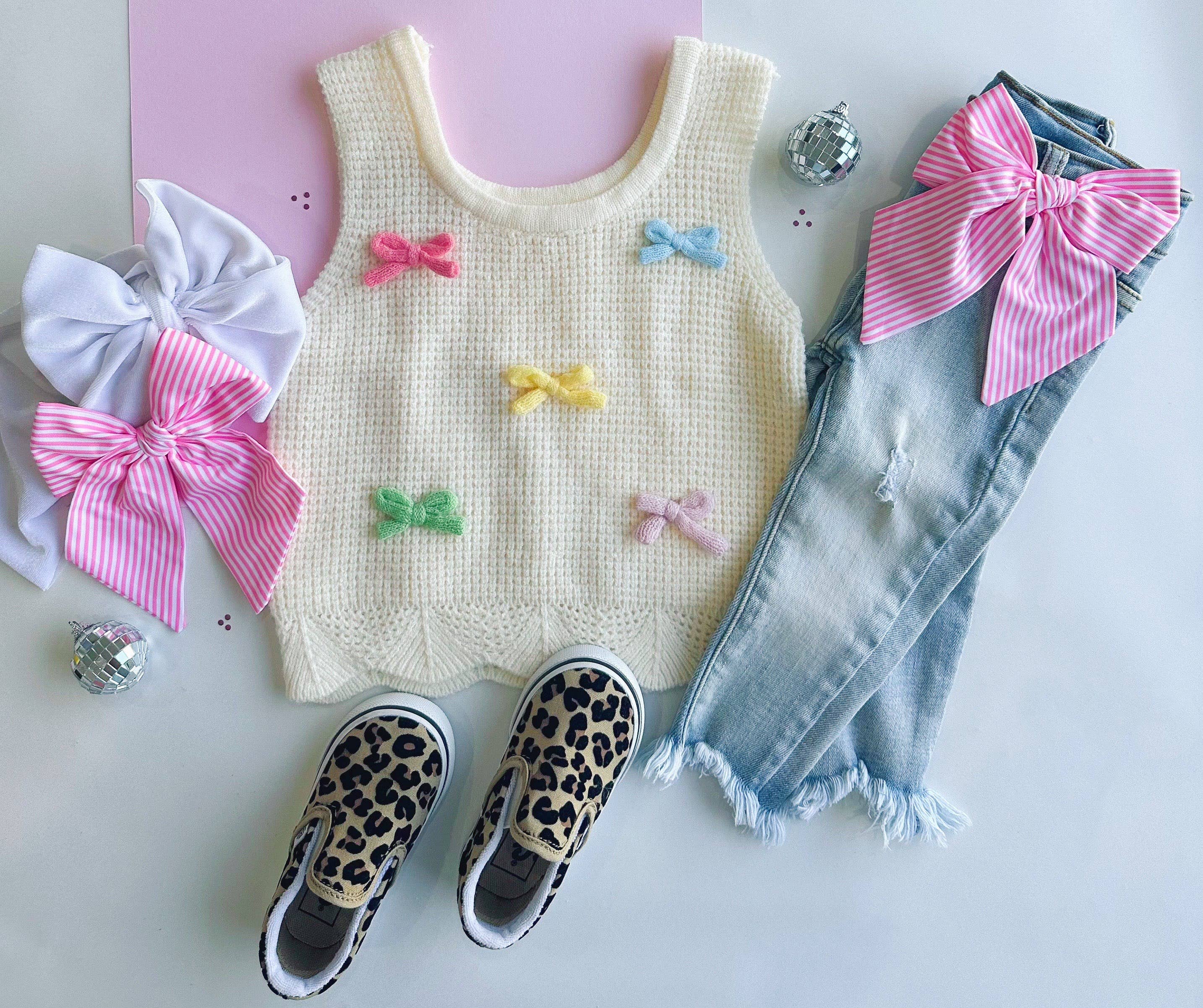 Bow knit sweater vest 