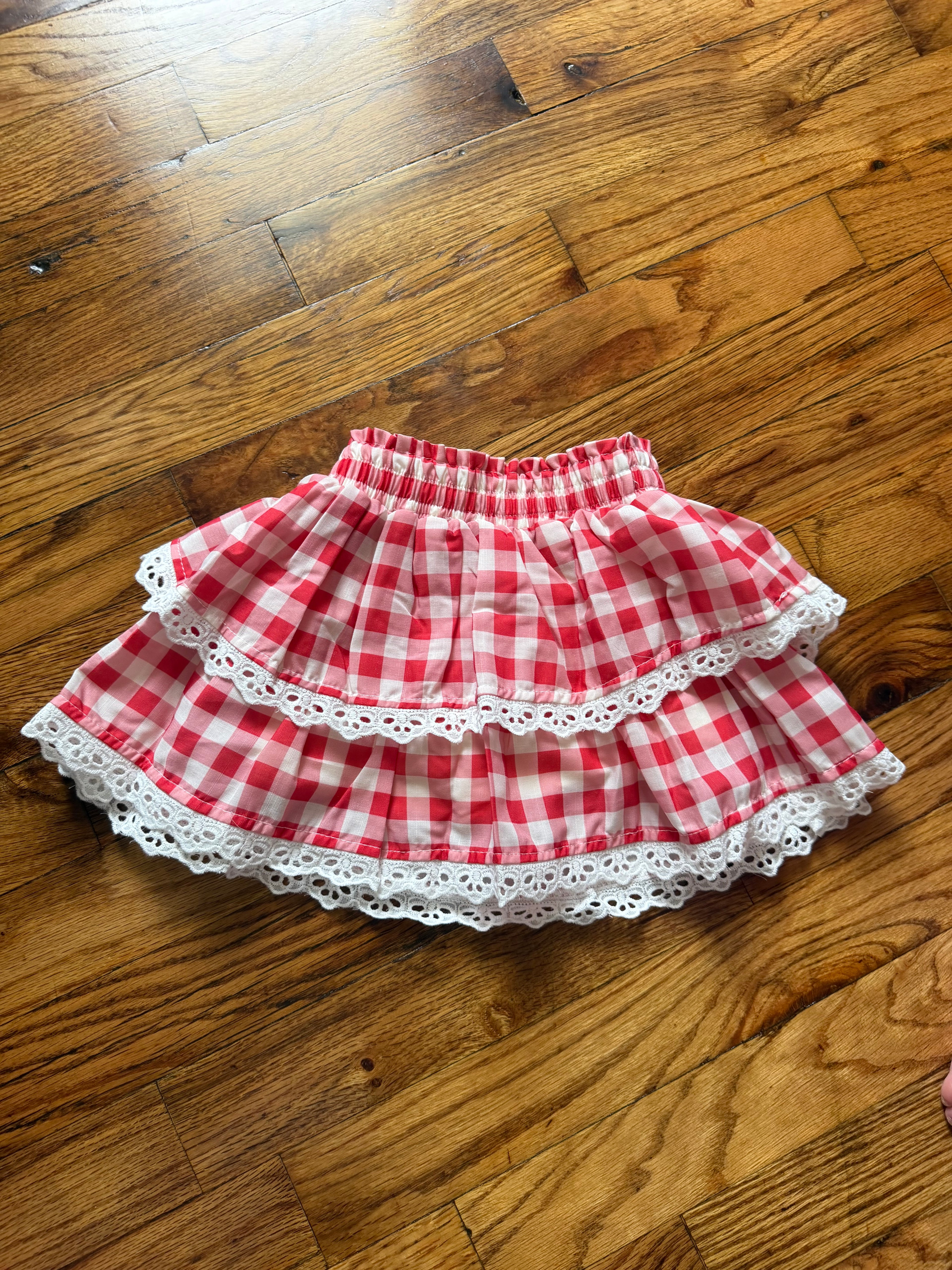 Red Gingham Skort