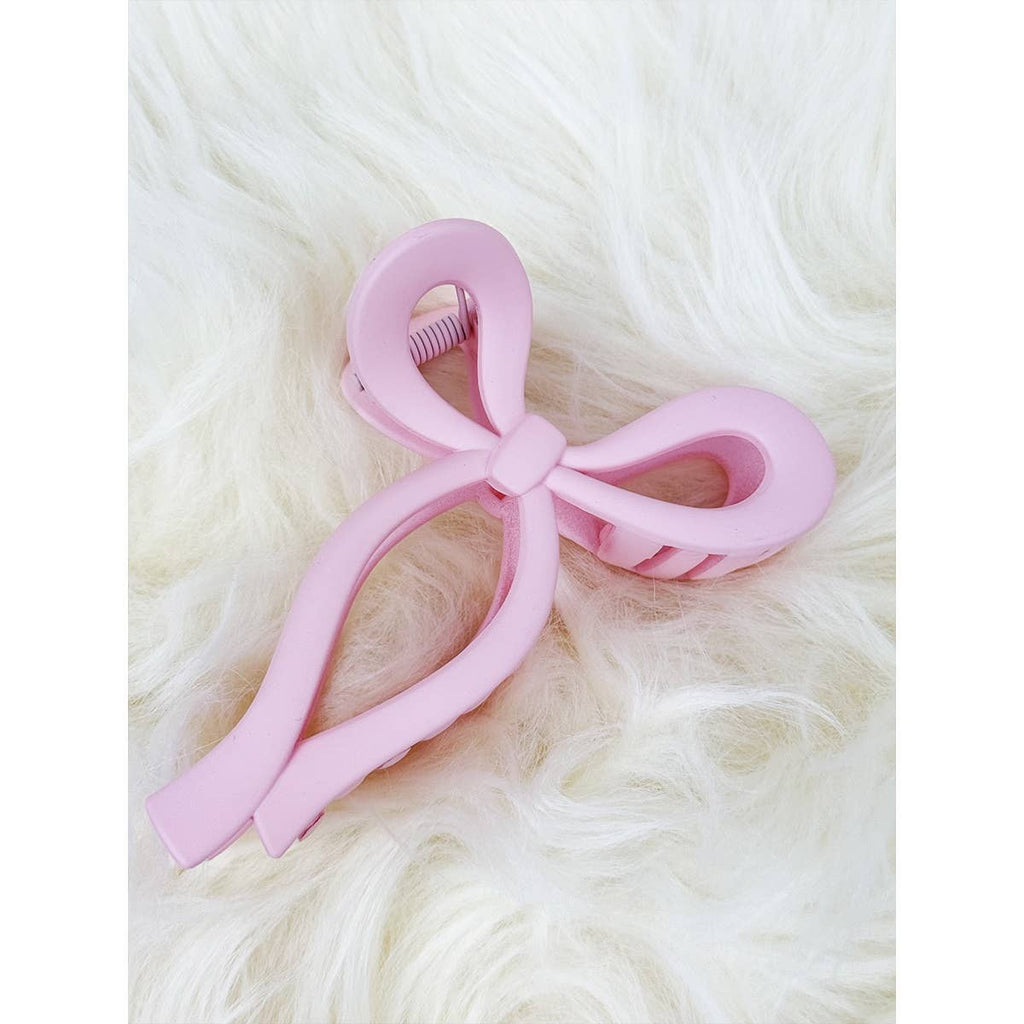Assorted Pink and Taupe Shades of Bow Clip
