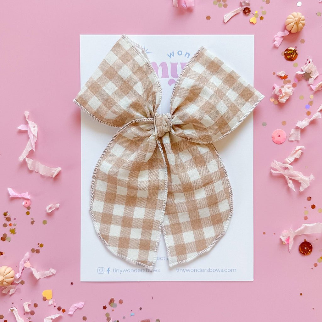 Beige and White Gingham