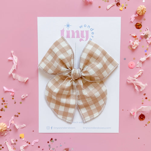Beige and White Gingham