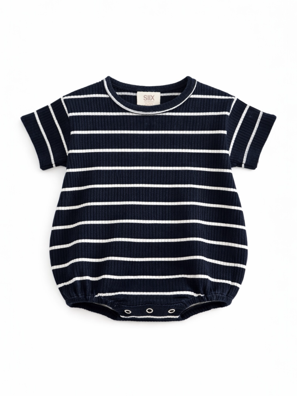 Black & White Stripe Ribbed T-Shirt Bubble