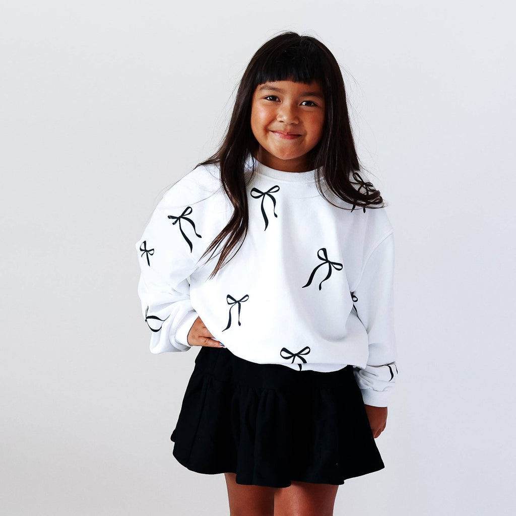 Bows Oversized Drop Shoulder Pullover