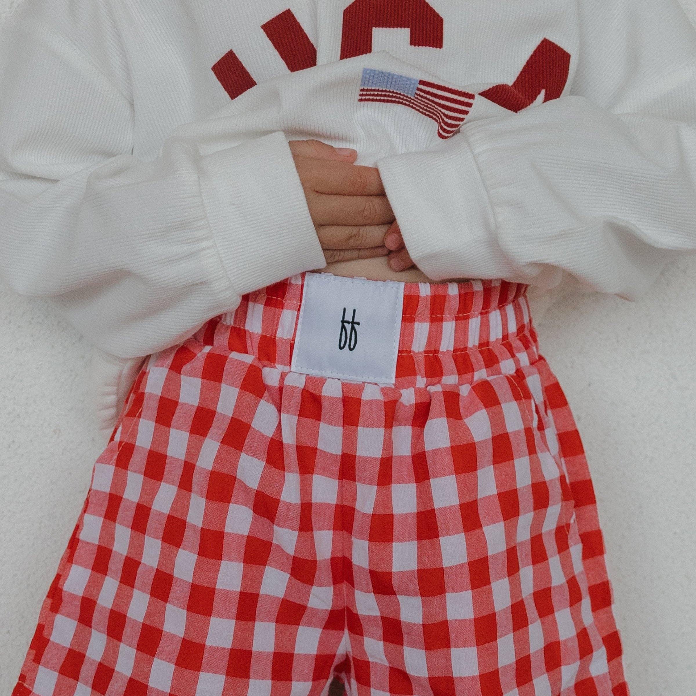 Red Gingham Boxer Shorts