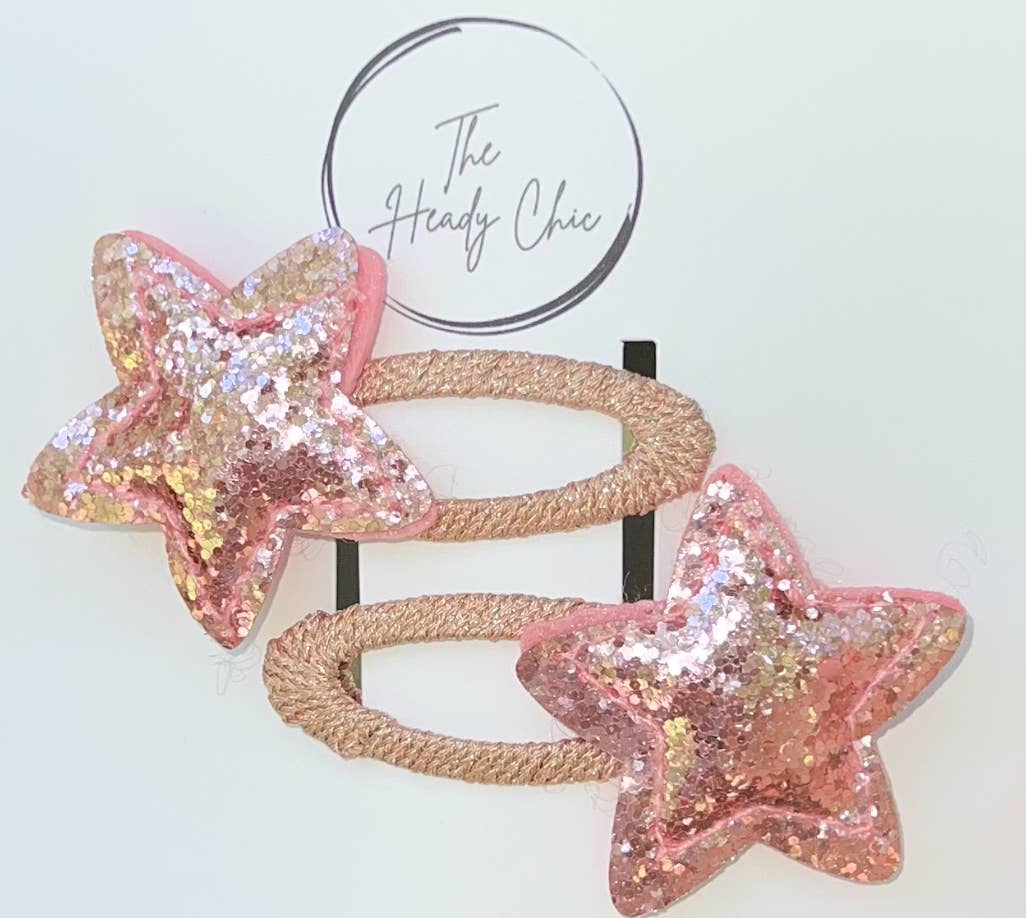 PINK STAR CLIP SET