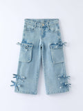 Wide-Leg Denim Pants With Pockets