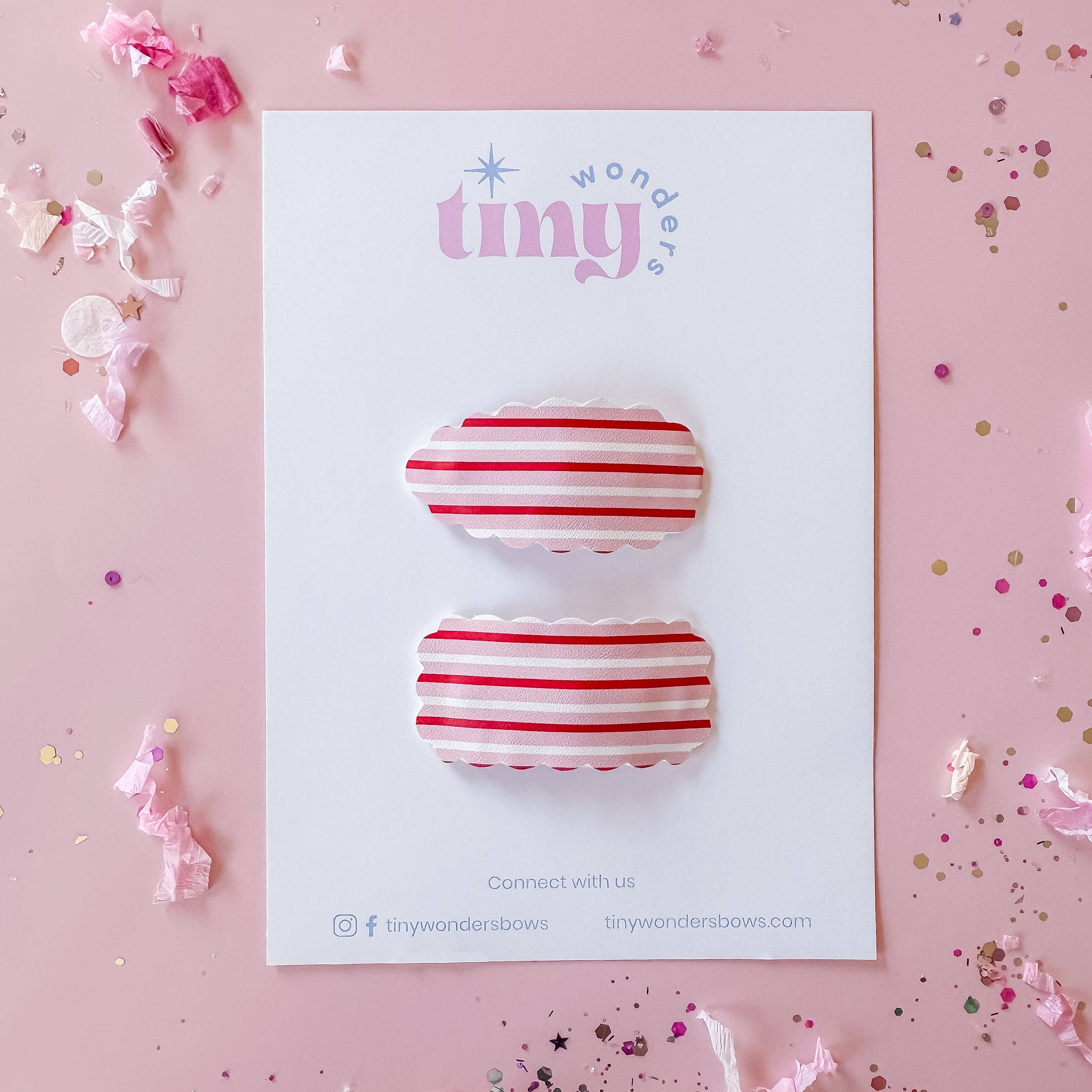 Red and Pink Stripes, snap clip