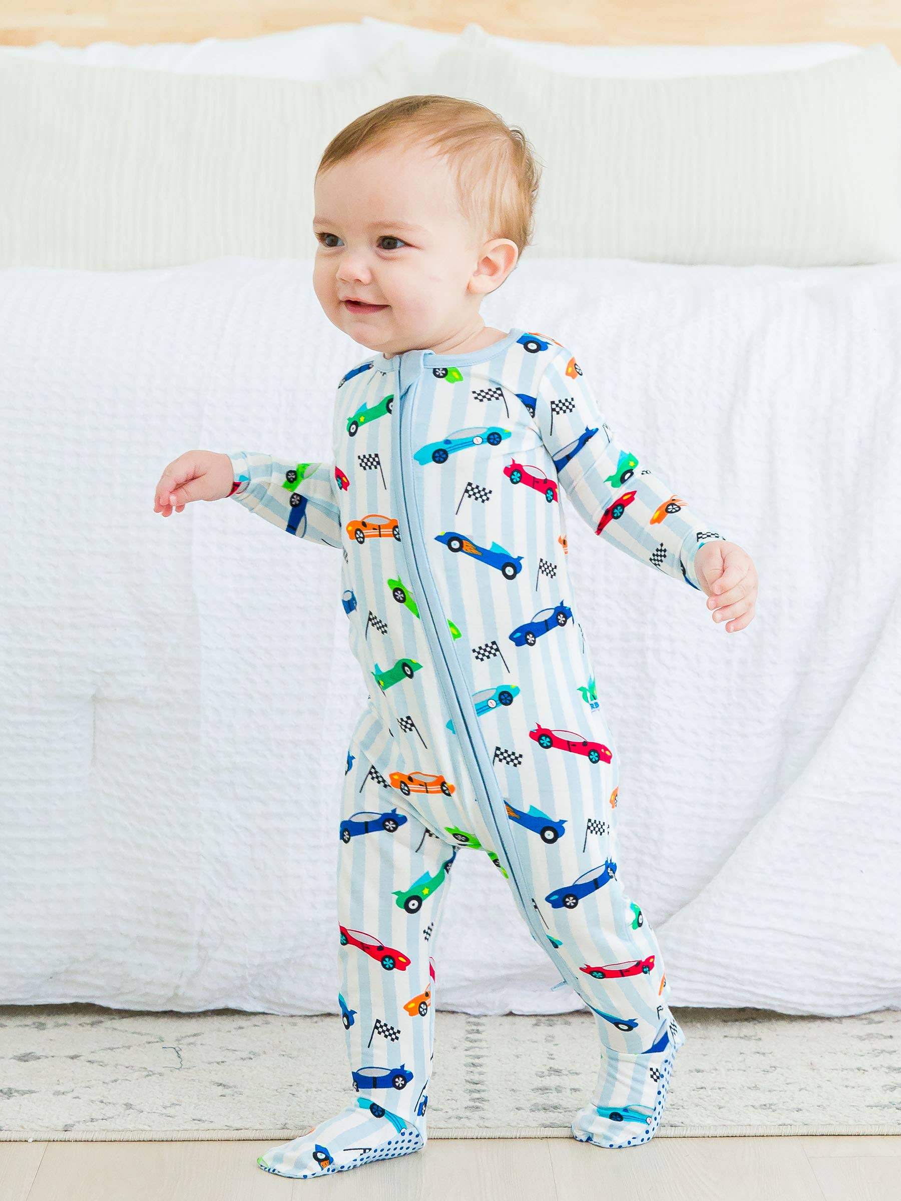 Let's Roll Racecars Footed One Piece Pajama