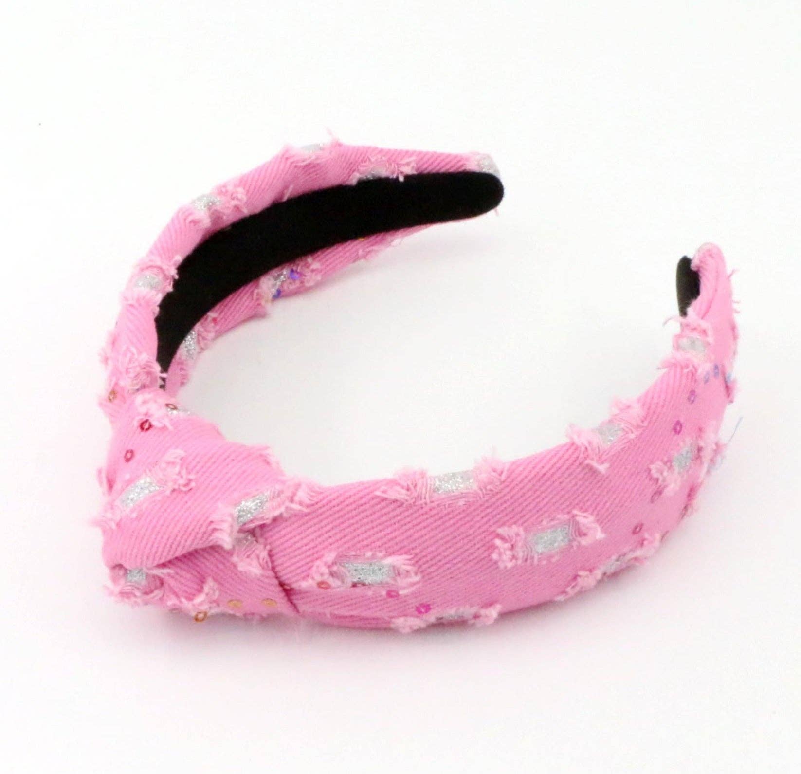 Pink Denim Headband