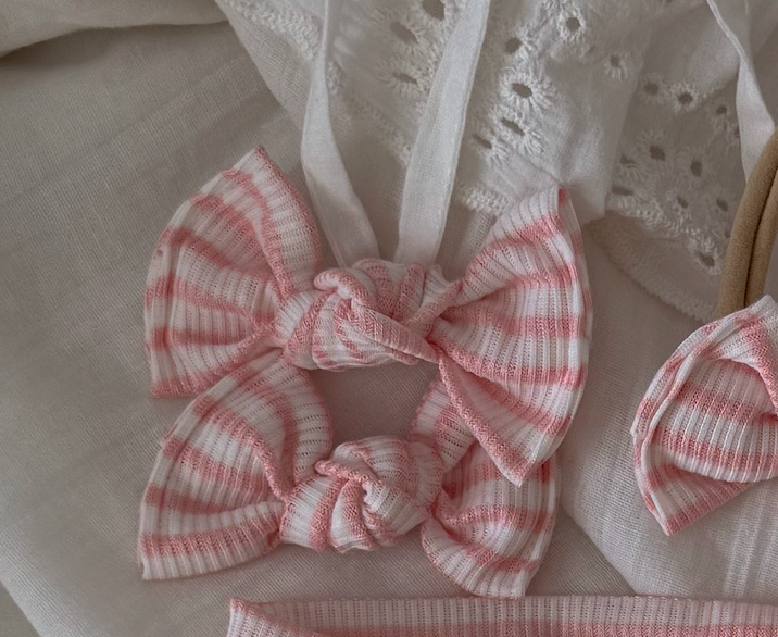 Strawberry Milk Stripe Clips