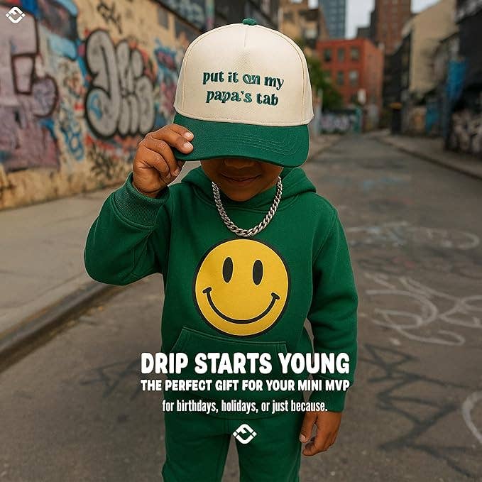 Put It on My Papa's Tab (Green/Beige)