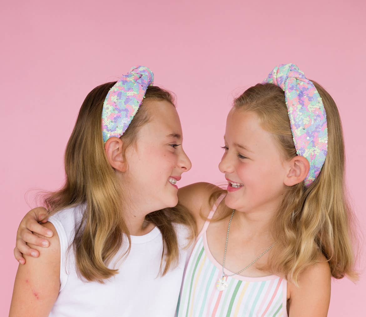Pastel Sequin Knotted Headband