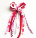 Red and Pink Textured Hair Bow