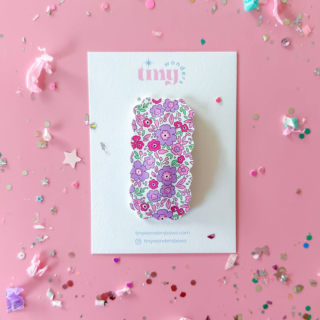 Purple Dainty Floral, snap clip