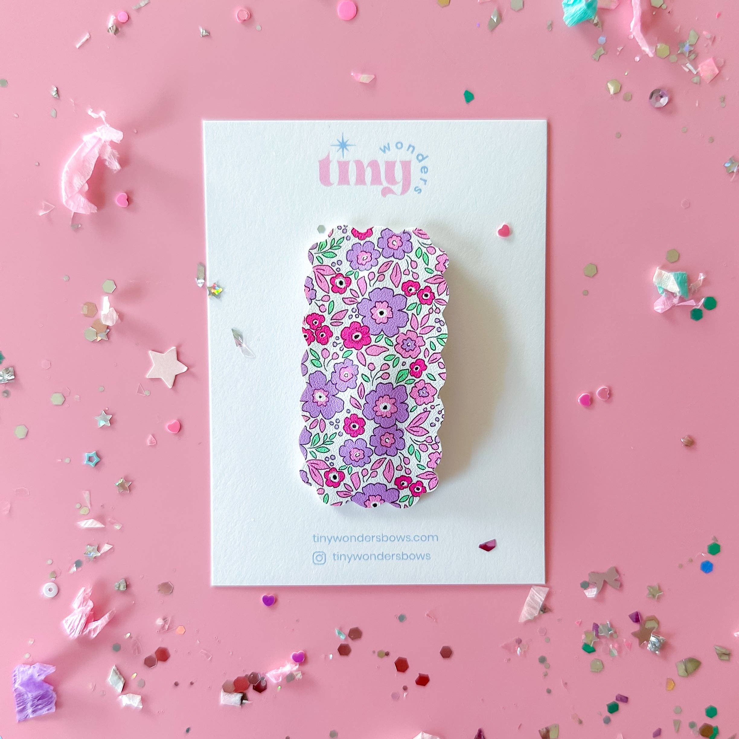 Purple Dainty Floral, snap clip
