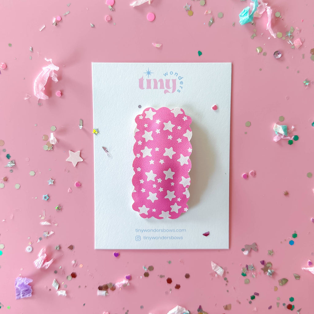 Retro Stars on Pink, snap clip