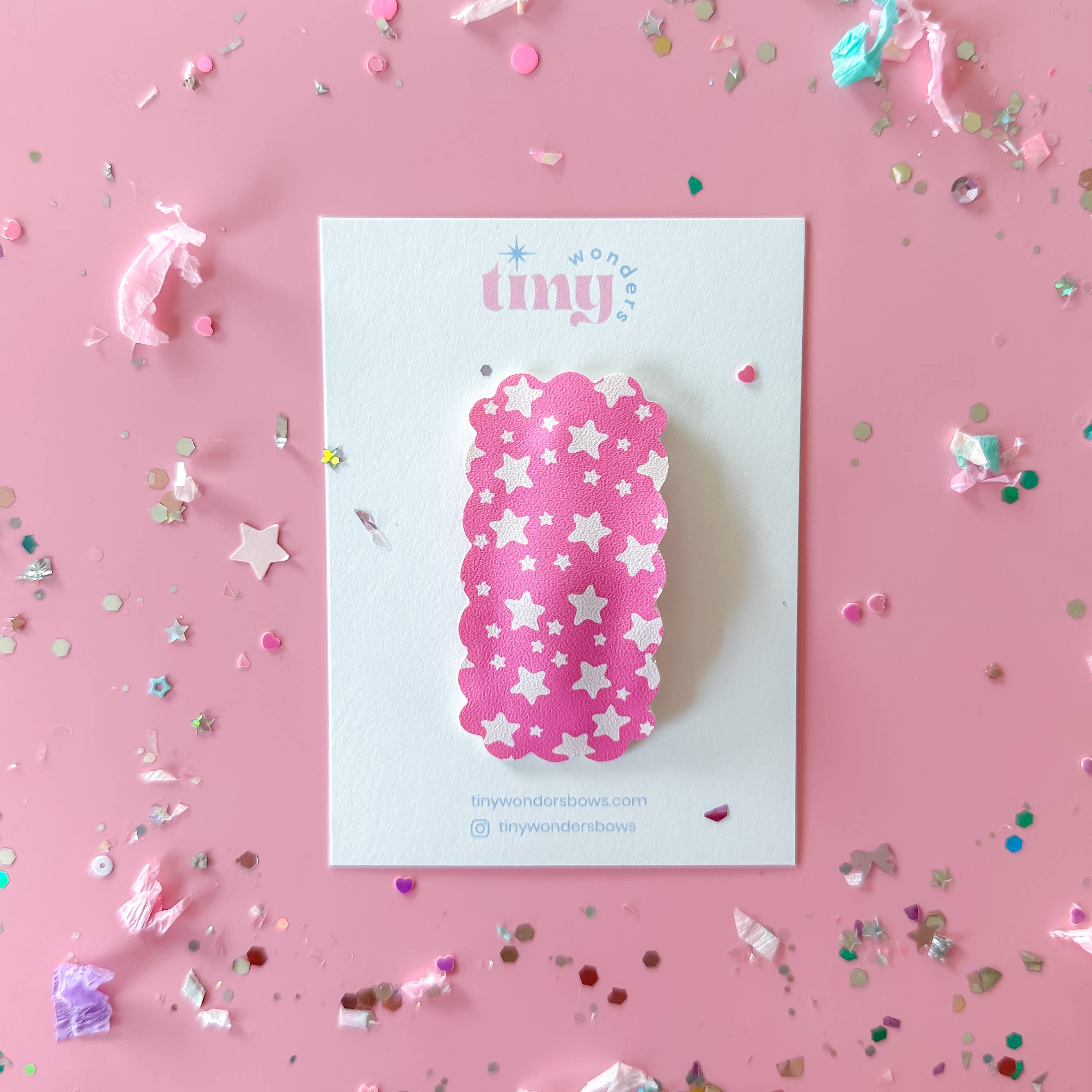 Retro Stars on Pink, snap clip