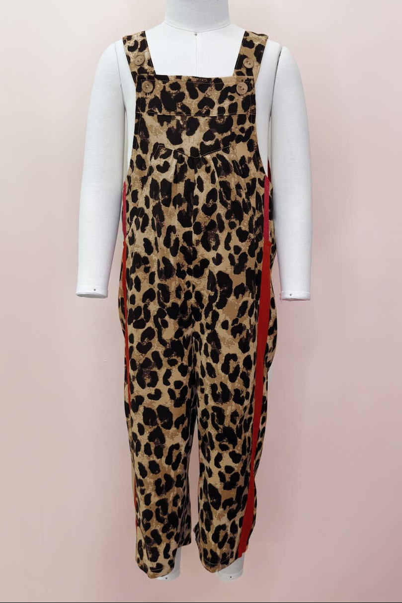 Leopard Printed Overall Jumpsuit