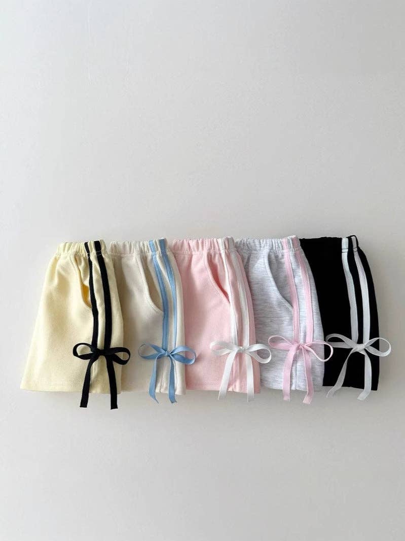 Ribbon Trim Solid Color Shorts