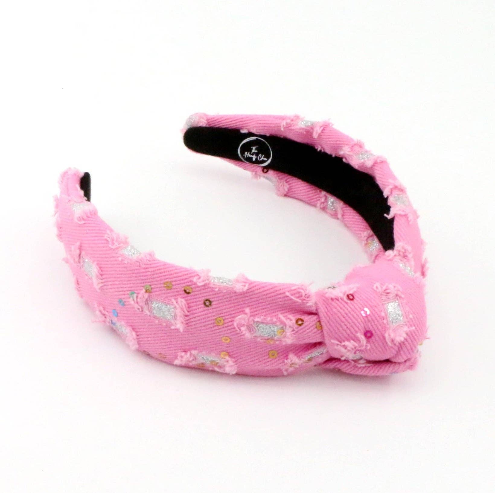 Pink Denim Headband