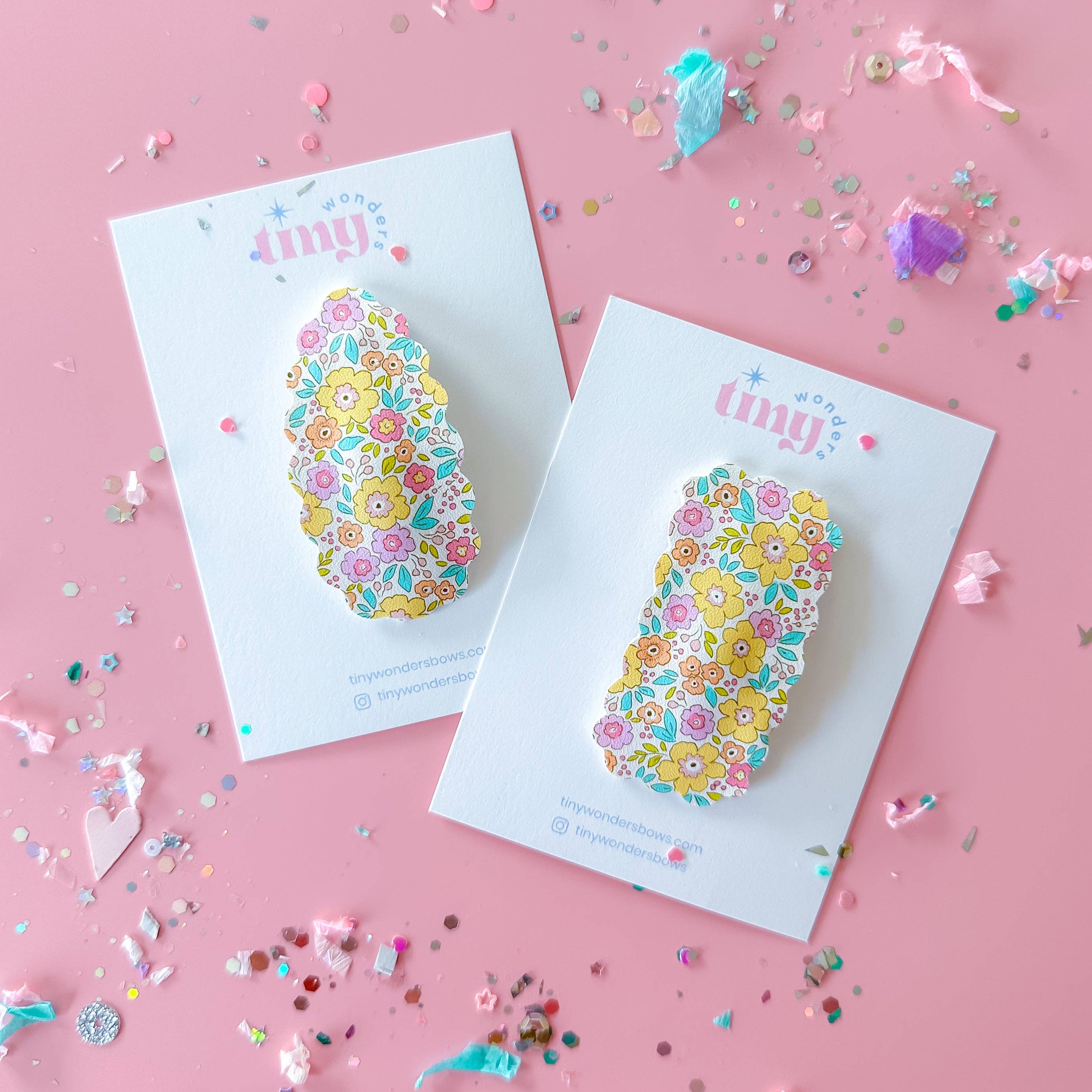 Yellow Dainty Floral, snap clip