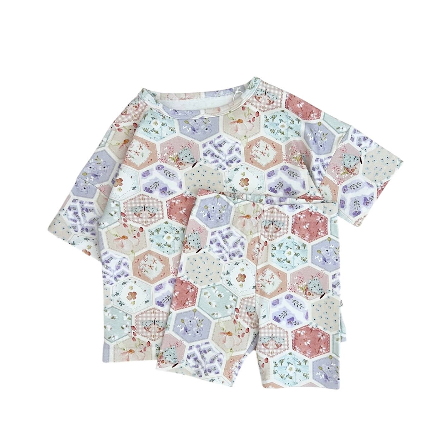 Patch Floral Boxy Tee Set
