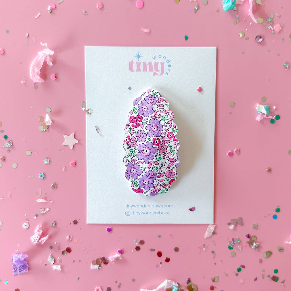 Purple Dainty Floral, snap clip