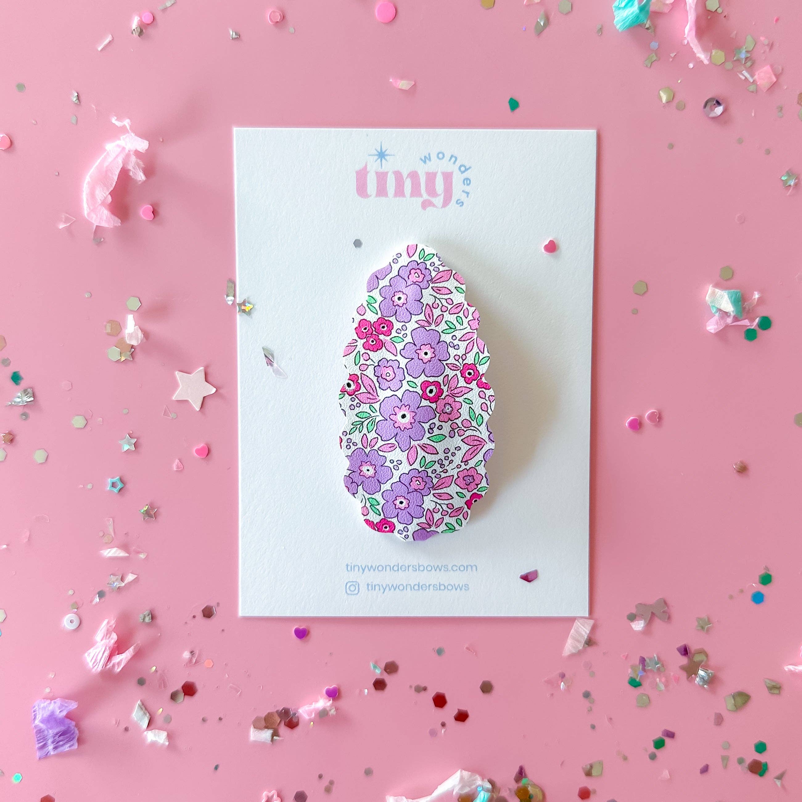 Purple Dainty Floral, snap clip