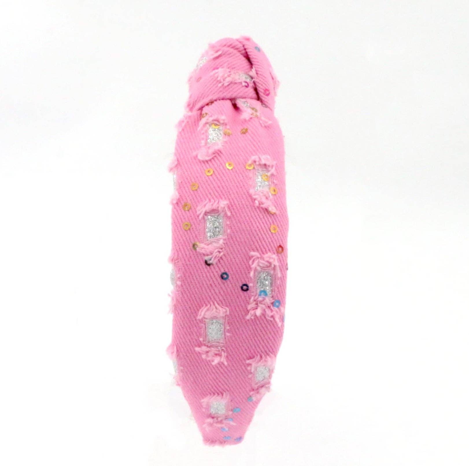 Pink Denim Headband