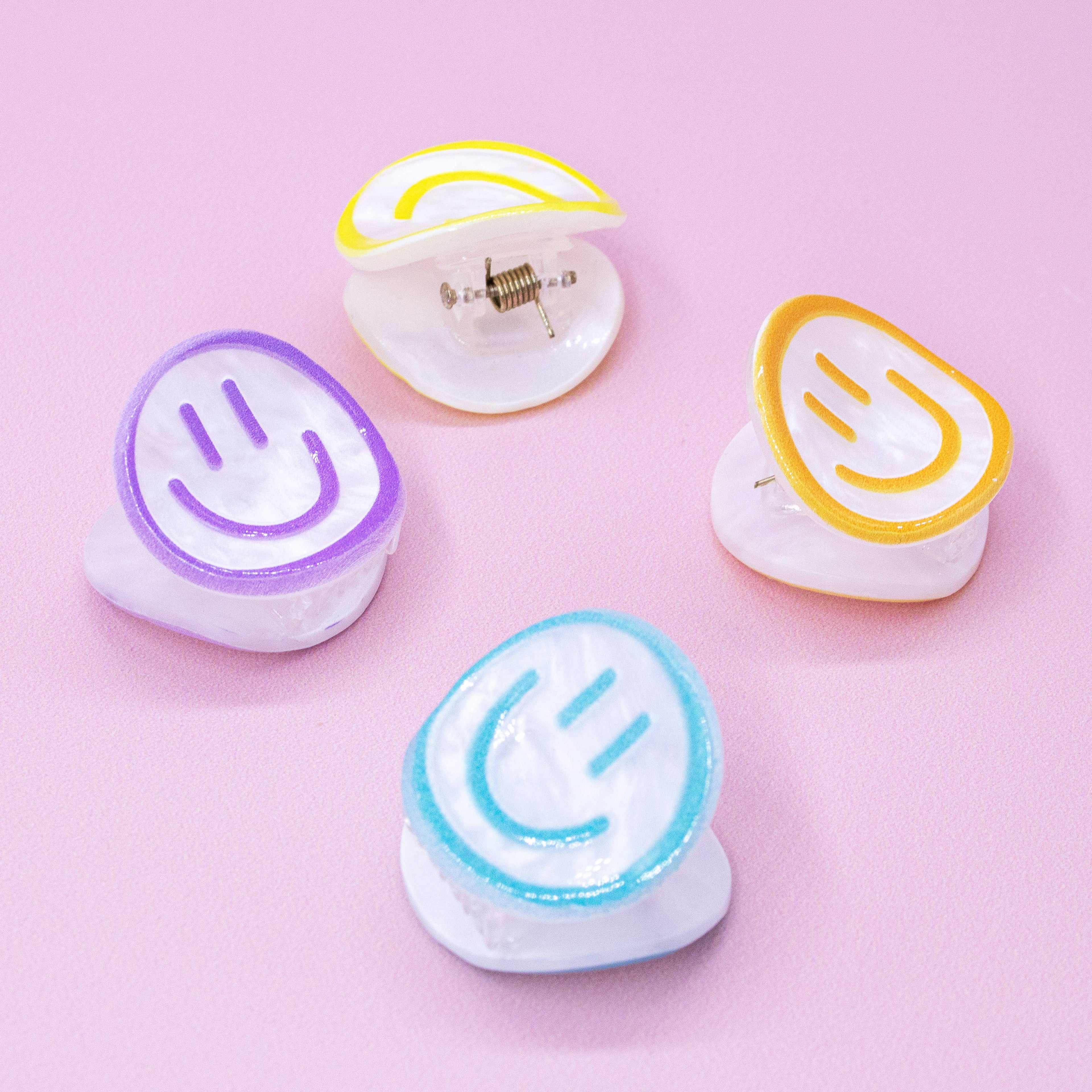 Smiley Face Hair Claw Clips