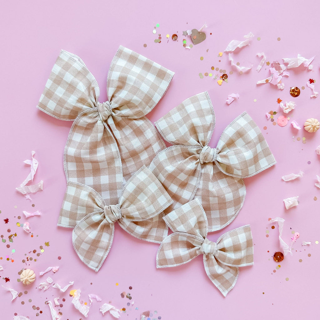 Beige and White Gingham