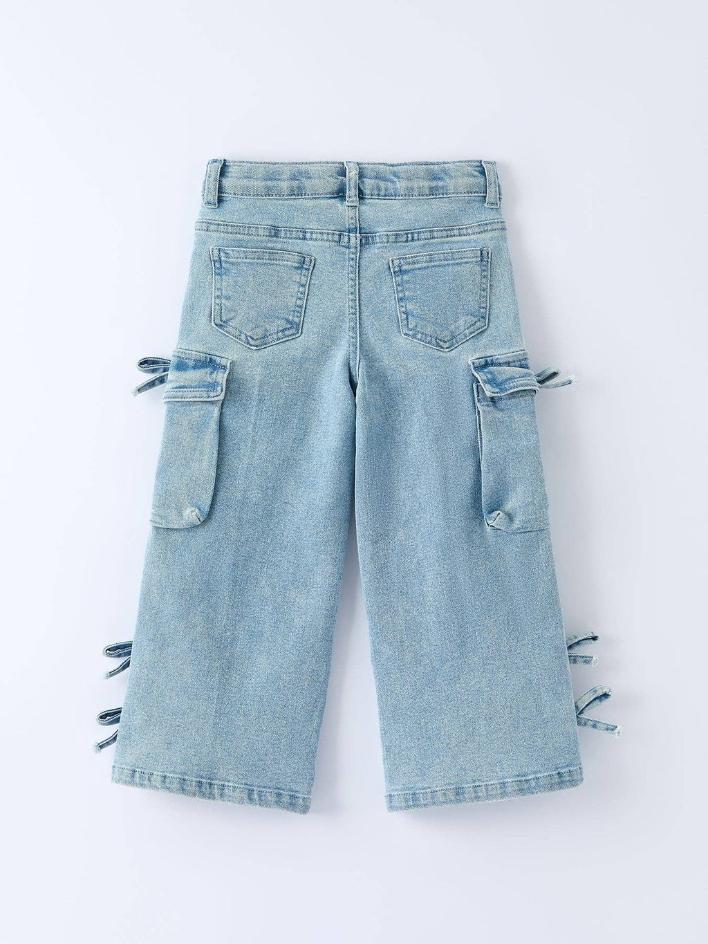 Wide-Leg Denim Pants With Pockets