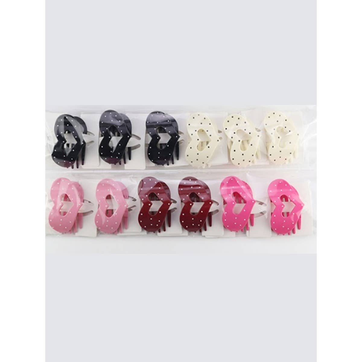 Lovely Polka Dot Heart Cut out Flat Hair Clip