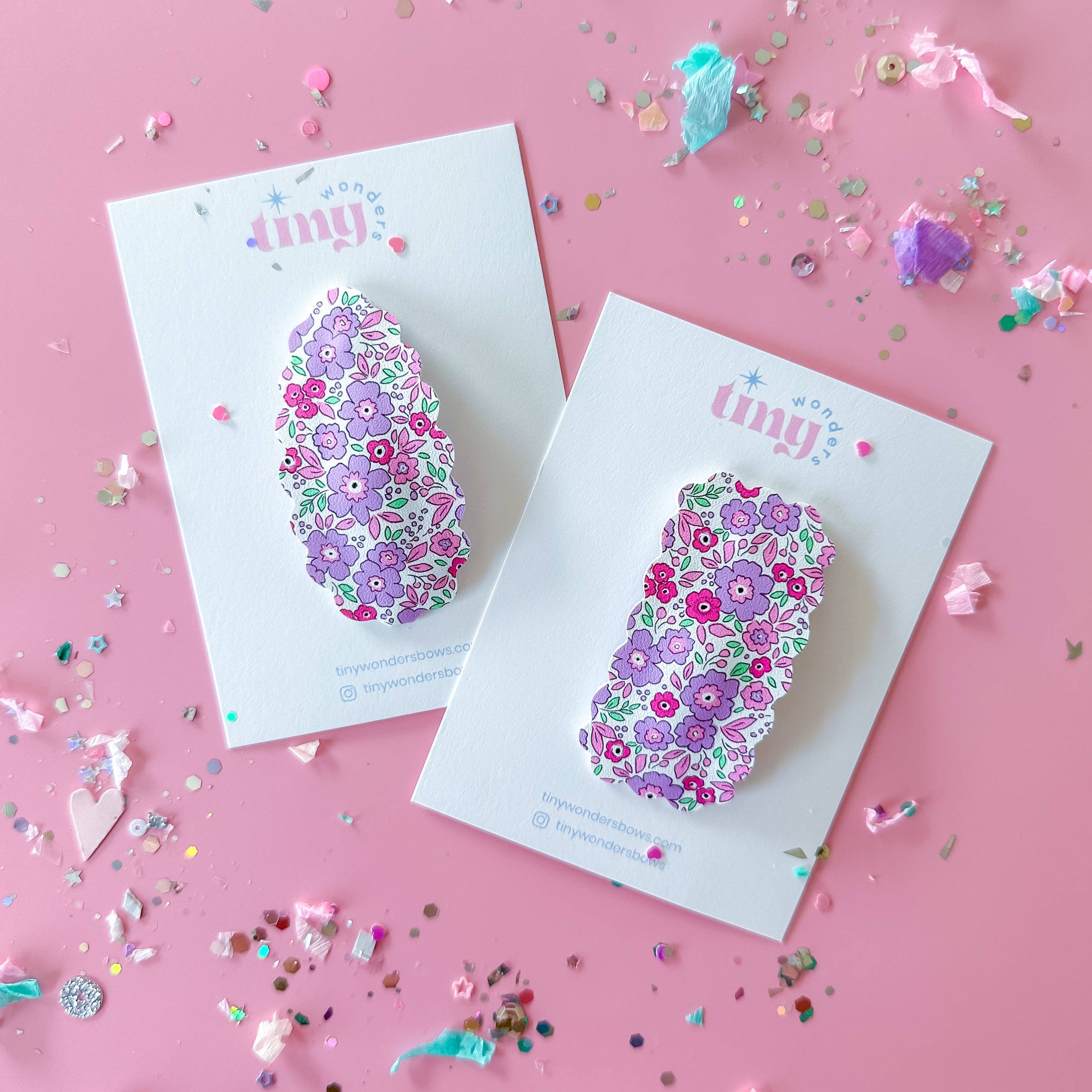 Purple Dainty Floral, snap clip