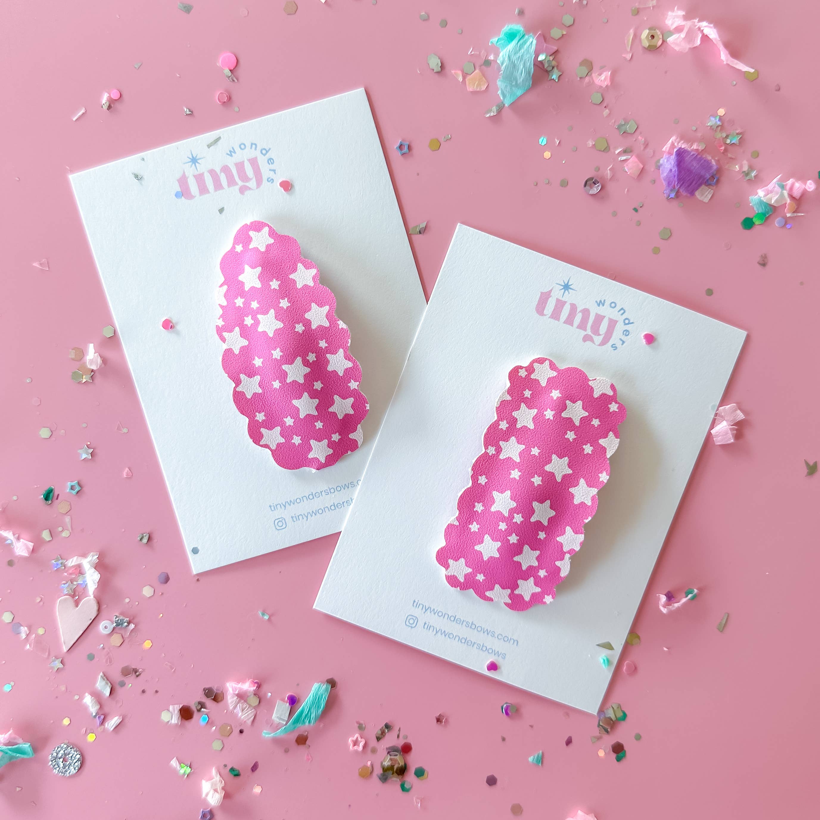 Retro Stars on Pink, snap clip
