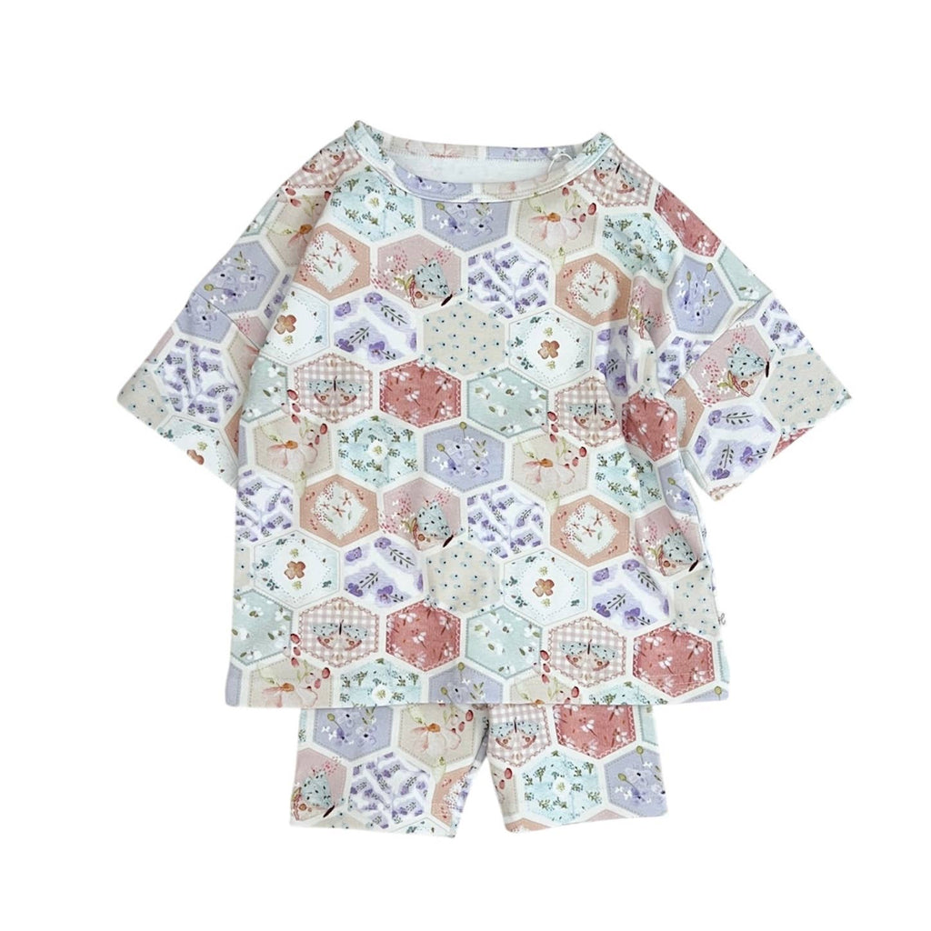 Patch Floral Boxy Tee Set