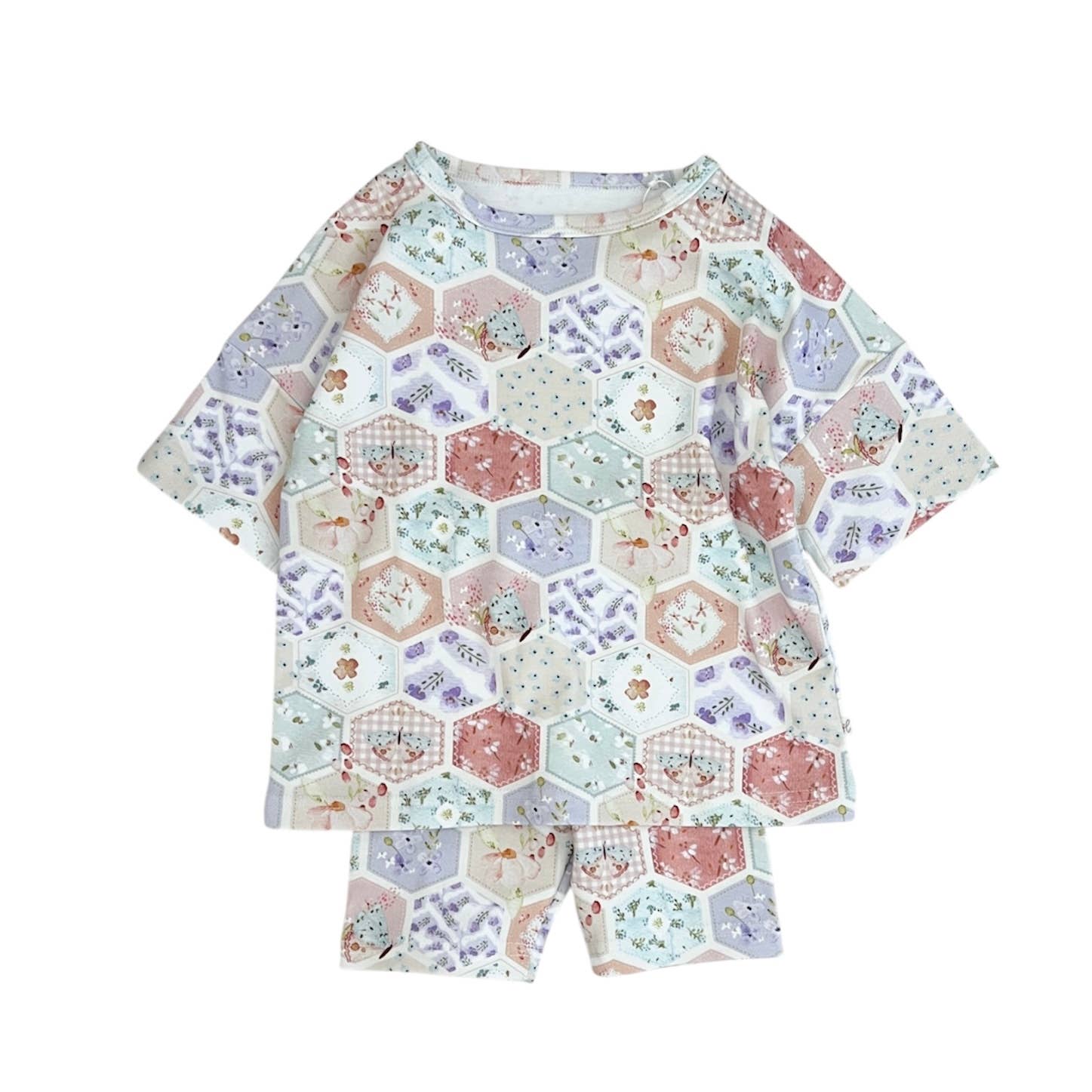 Patch Floral Boxy Tee Set