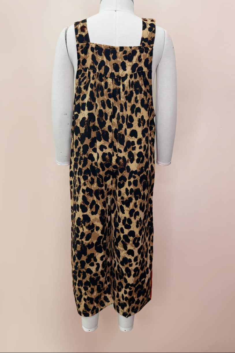 Leopard Printed Overall Jumpsuit