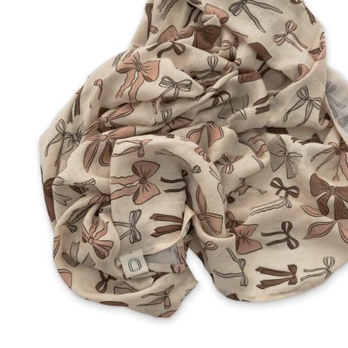 Bows Muslin Swaddle Blanket