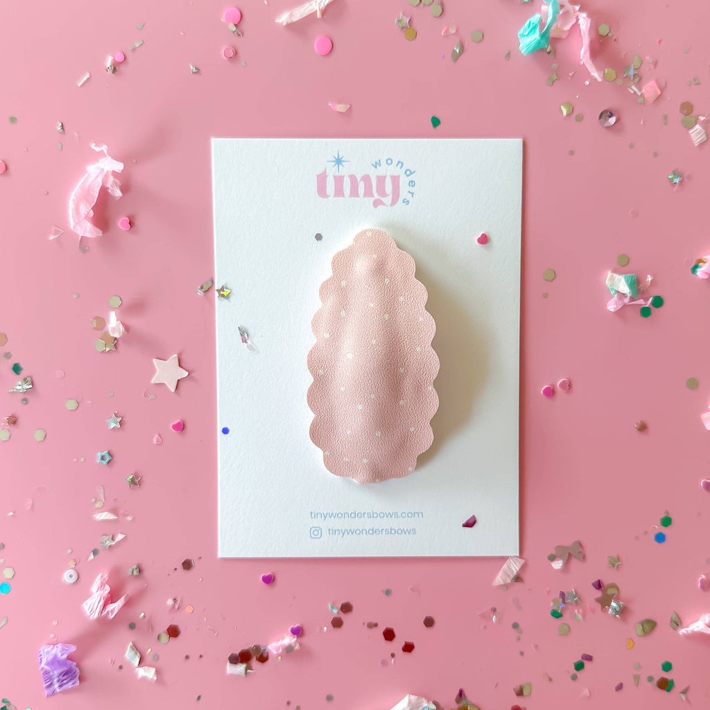 White Dots on Light Pink, snap clip