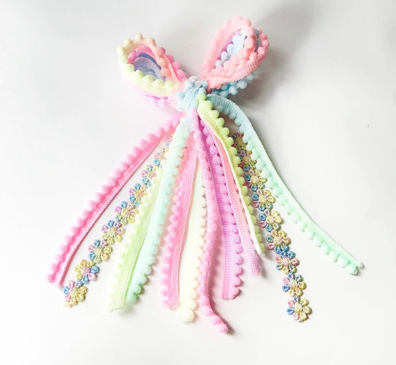 Pastel Flower Textured Hair Bow