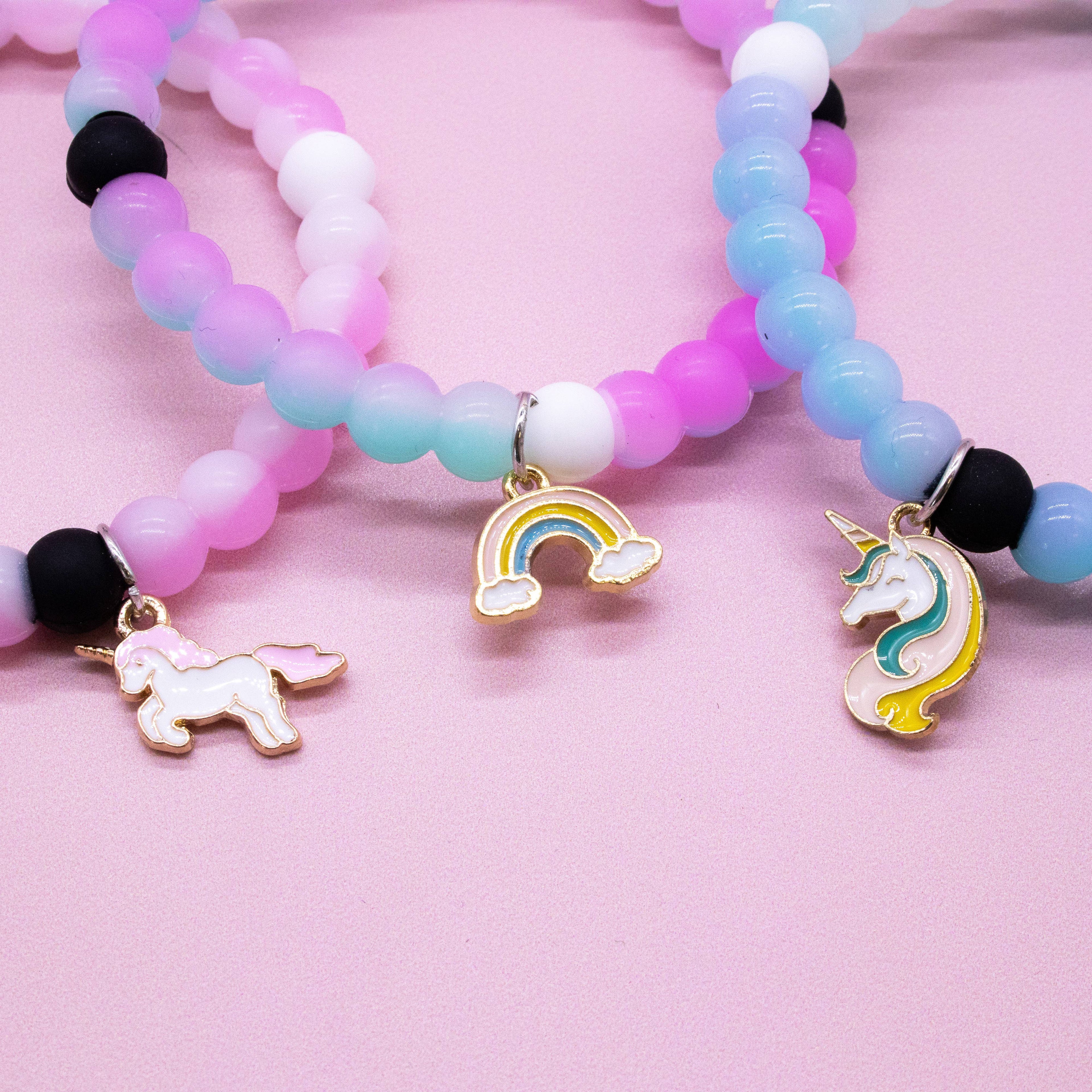 Glow in the Dark Unicorn Charm Bubble Bracelets