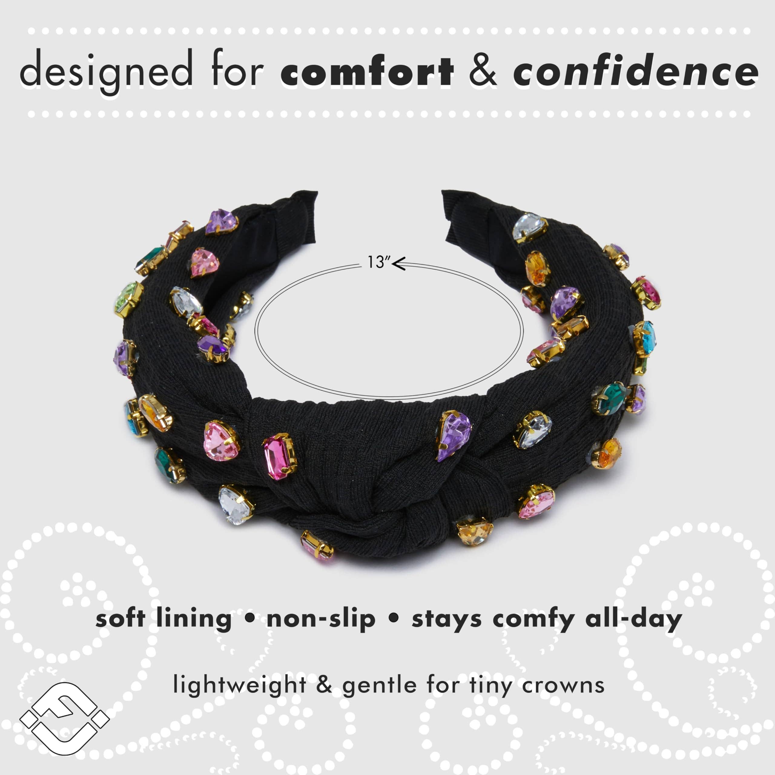 Black Gemstone Headband