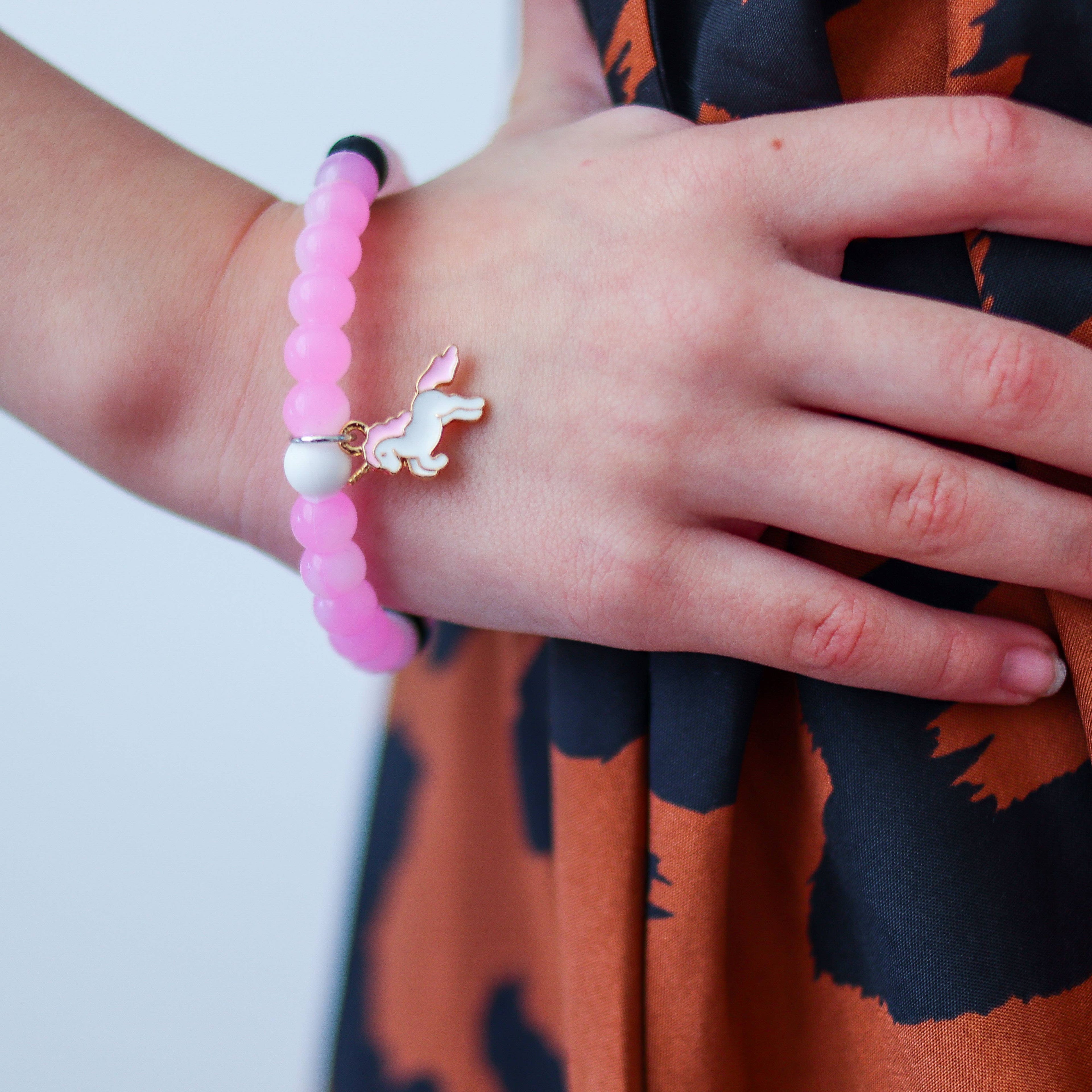 Glow in the Dark Unicorn Charm Bubble Bracelets